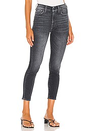 7 For All Mankind Paper Bag Roxanne Ankle Skinny in Pitch Black | REVOLVE