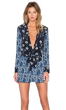 DEREK LAM 10 CROSBY Patchwork Romper in Midnight Multi | REVOLVE