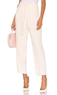 

Брюки сшитые на заказ flat front tie waist - 1. STATE, Кремовый, Высокая талия