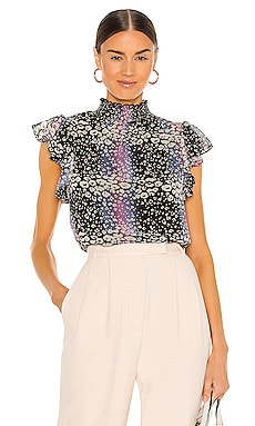 

Блузка smocked - 1. STATE, Синий;фиолетовый, Водолазки