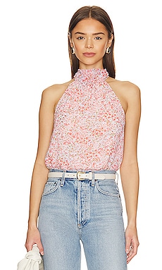 NEW! FREE PEOPLE INTIMATELY talk back lilac floral halter bodysuit top tee  small