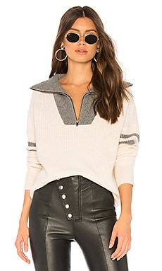 

Свитер с воротником на молнии nichola - 360CASHMERE, Ivory, V-вырез