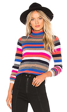 CAROLINE CONSTAS Mirabel Sweater in Black Camel Stripe
