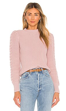 Cable Puff Sleeve Mock Neck Sweater 525 $49 