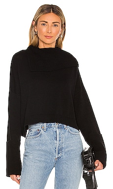 525 Split Turtleneck Sweater in Black | REVOLVE