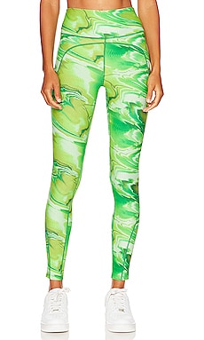 Spiritual Gangster Ada Wet Look 7/8 Legging in Deep Forest