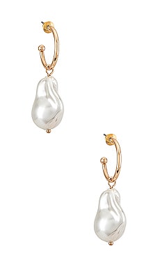 Product image of 8 Other Reasons Mini Pearl Hoop Earring. Click to view full details