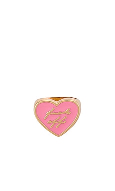 Gold Heart Ring With Resin "Fuck Off" 8 Other Reasons