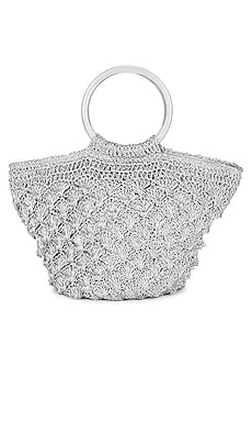 olga berg Shar Mesh Convertible Bag in Silver