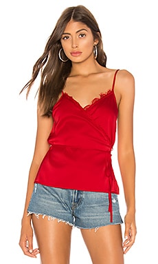 About Us Scarlett Wrap Top in Red