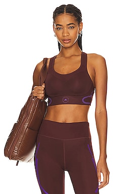 adidas by Stella McCartney True Pace High Support Sports Bra in Bitter  Chocolate & Deep Lilac