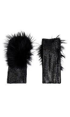 Metallic Fur Gloves Adrienne Landau