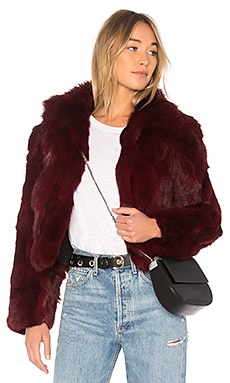 Rabbit Jacket With Fox Collar Adrienne Landau $436 