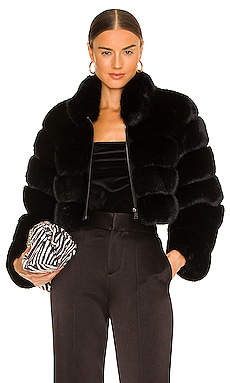 Faux Fox Fur Jacket Adrienne Landau $345 BEST SELLER