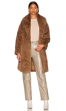 Belted Faux Fur Coat Adrienne Landau $84 