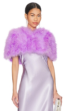 Product image of Adrienne Landau Marabou Capelet. Click to view full details