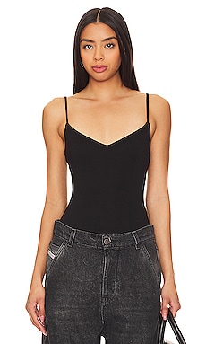 Noir Black Ribbed Bodysuit