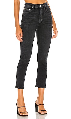 AGOLDE Riley High Rise Straight Crop in Black Pepper | REVOLVE