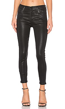 AGOLDE Sophie High Rise Crop in Black Leatherette REVOLVE