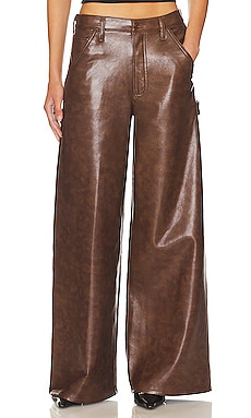 NBD Clarissa Leather Pants in Distressed Brown