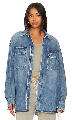 AGOLDE Camryn Upsized Denim Shirt in Swing REVOLVE