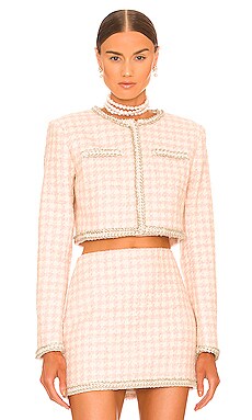 ASSIGNMENT Bailey Cropped Jacket in Pink Check | REVOLVE