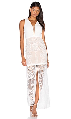 aijek Tatiana Embroidered Maxi Dress in White