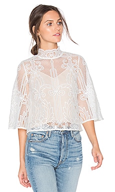 Bardot Georgia Lace Top in Oyster