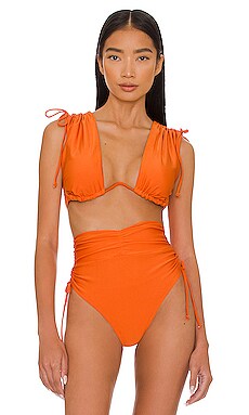 Andrea Iyamah Menasa Bikini Top in Orange REVOLVE