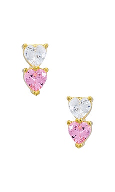 Double Heart Stud Earrings Adina's Jewels $60 