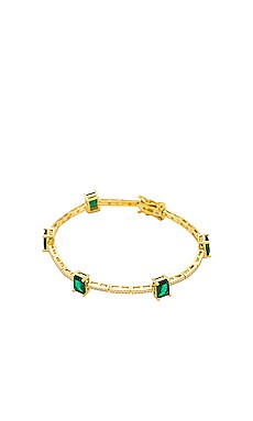 Colored Pave X Emerald Tennis Bracelet By Adina Eden