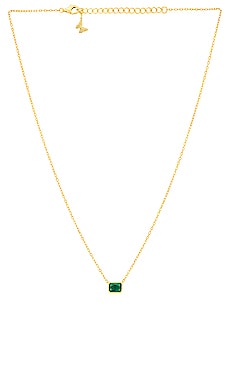 Colored Emerald Bezel Solitaire Necklace By Adina Eden