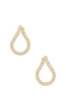 Pavé Curb Chain Oval Drop Earring – Adina Eden