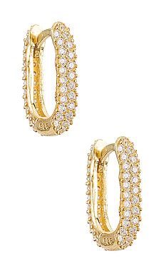 Mini Pave Oval Huggie Earring Adina's Jewels
