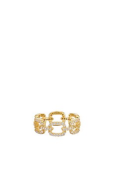 Pave Square Link Ring By Adina Eden