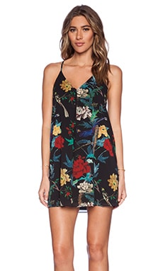 Alice + Olivia Fierra Y Back Mini Dress in Floral Bird | REVOLVE