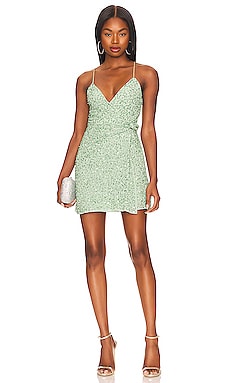 Celestine Embellished Wrap Mini Dress Alice + Olivia $550 NEW