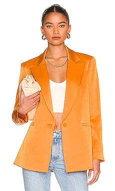 Alice + Olivia Denny Notch Blazer in Tangerine | REVOLVE