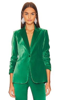 Alice and olivia 2025 green velvet blazer