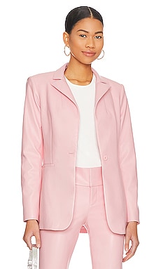 Product image of Alice + Olivia Breann Vegan Leather Blazer. Click to view full details