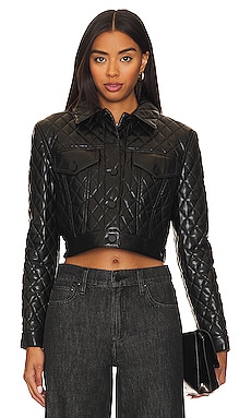 Alice olivia leather jacket sale