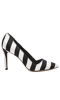 Black and best sale white stripe pumps