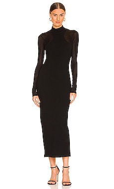 LBLC The Label Kim Long Sleeve Open Back Dress in Black | REVOLVE