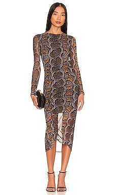 Norma Long Sleeve Snake Dress ALLSAINTS $169 