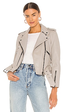 AllSaints Women's Ayra Leather Biker Jacket - Ivory White - Size 2