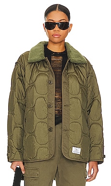 ALPHA INDUSTRIES M-65 Mod Field Coat W in Woodland Camo | REVOLVE