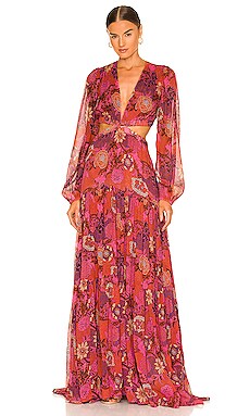 A.L.C. Isabelle Dress in Pink & Russet Multi | REVOLVE