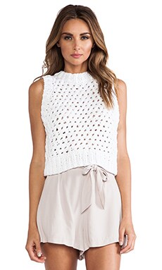 A.L.C. Cross Cropped Tank in White