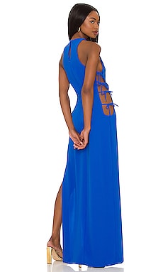 Penelope High Slit Dress- Cobalt