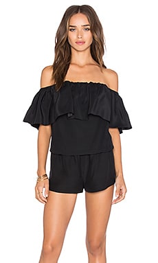 Amanda Uprichard Kiara Romper in Black | REVOLVE